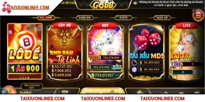 Tài xỉu Go88 là một trong những sân chơi đỏ đen ăn khách